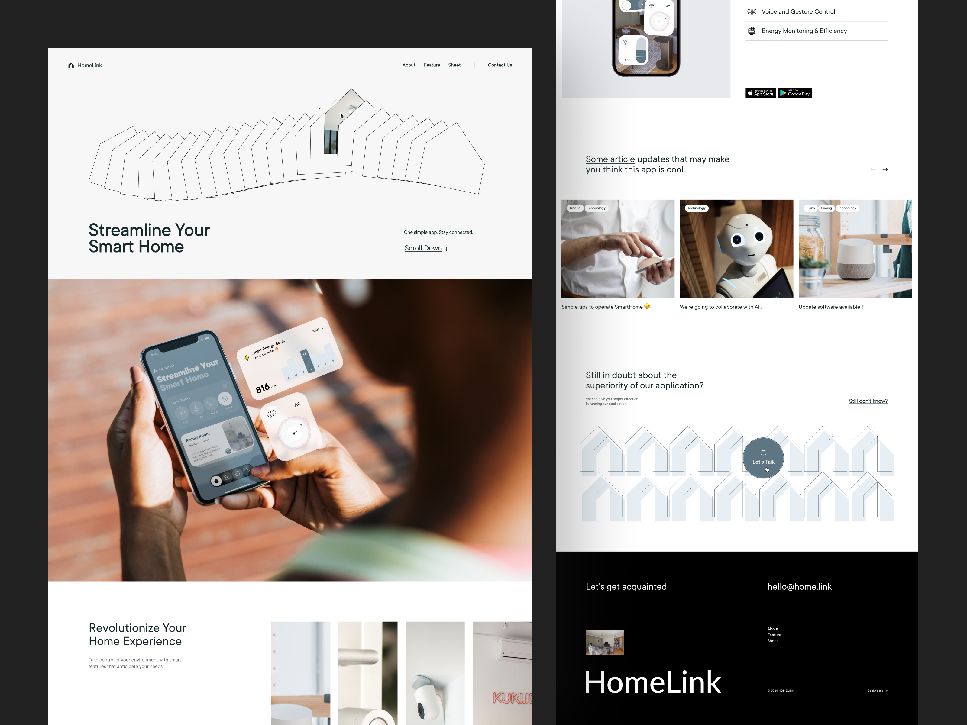 Example of Website Design Per Page