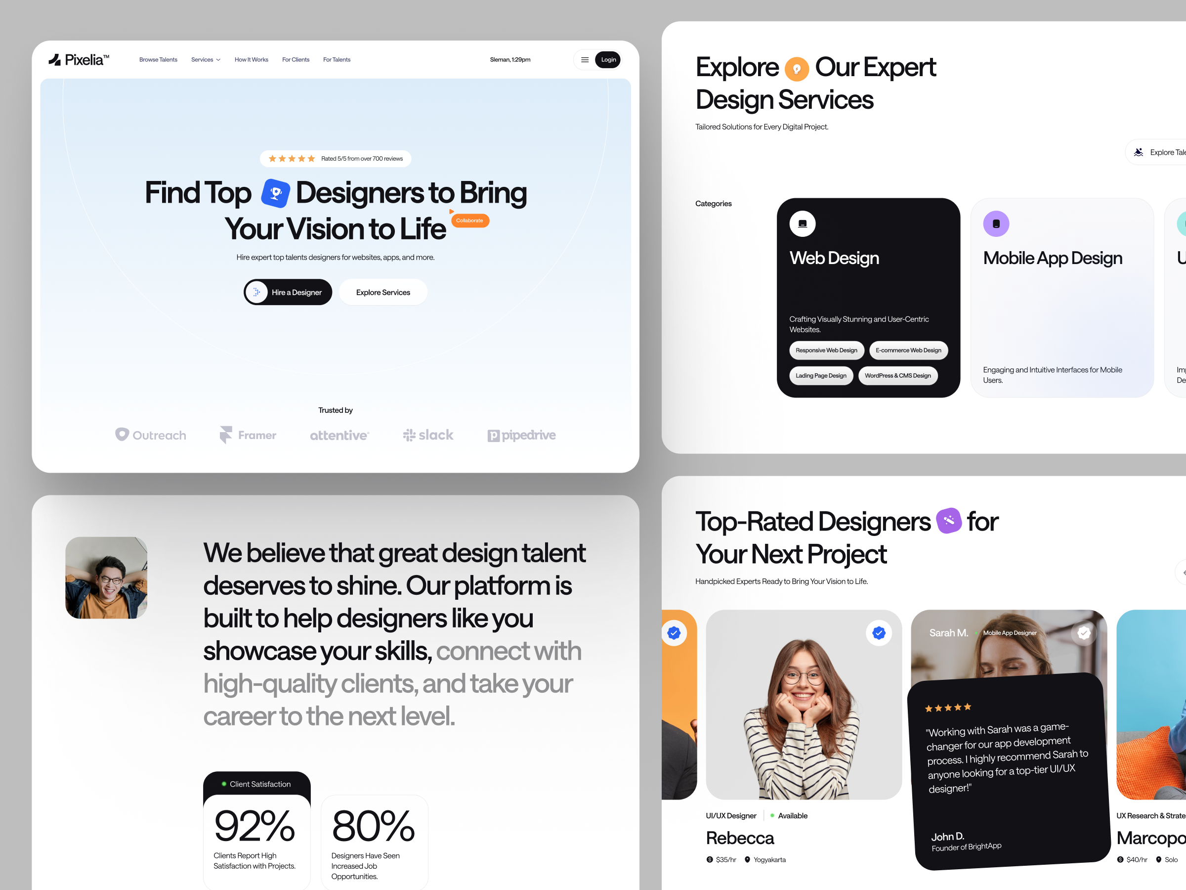 Example of Pixelia – Talent Marketplace Website
