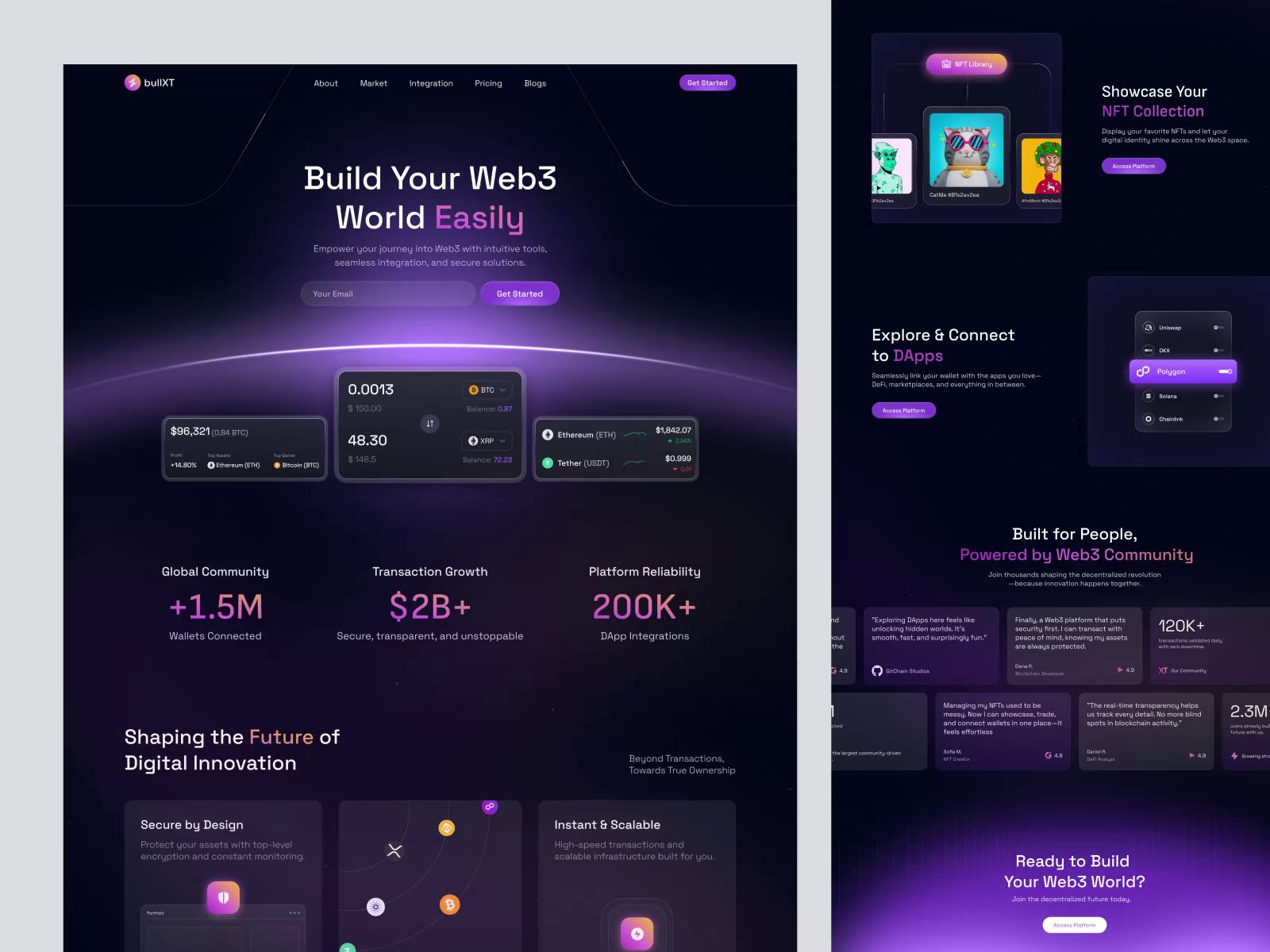 Example of BullXT - Web3 Wallet Tools Landing Page