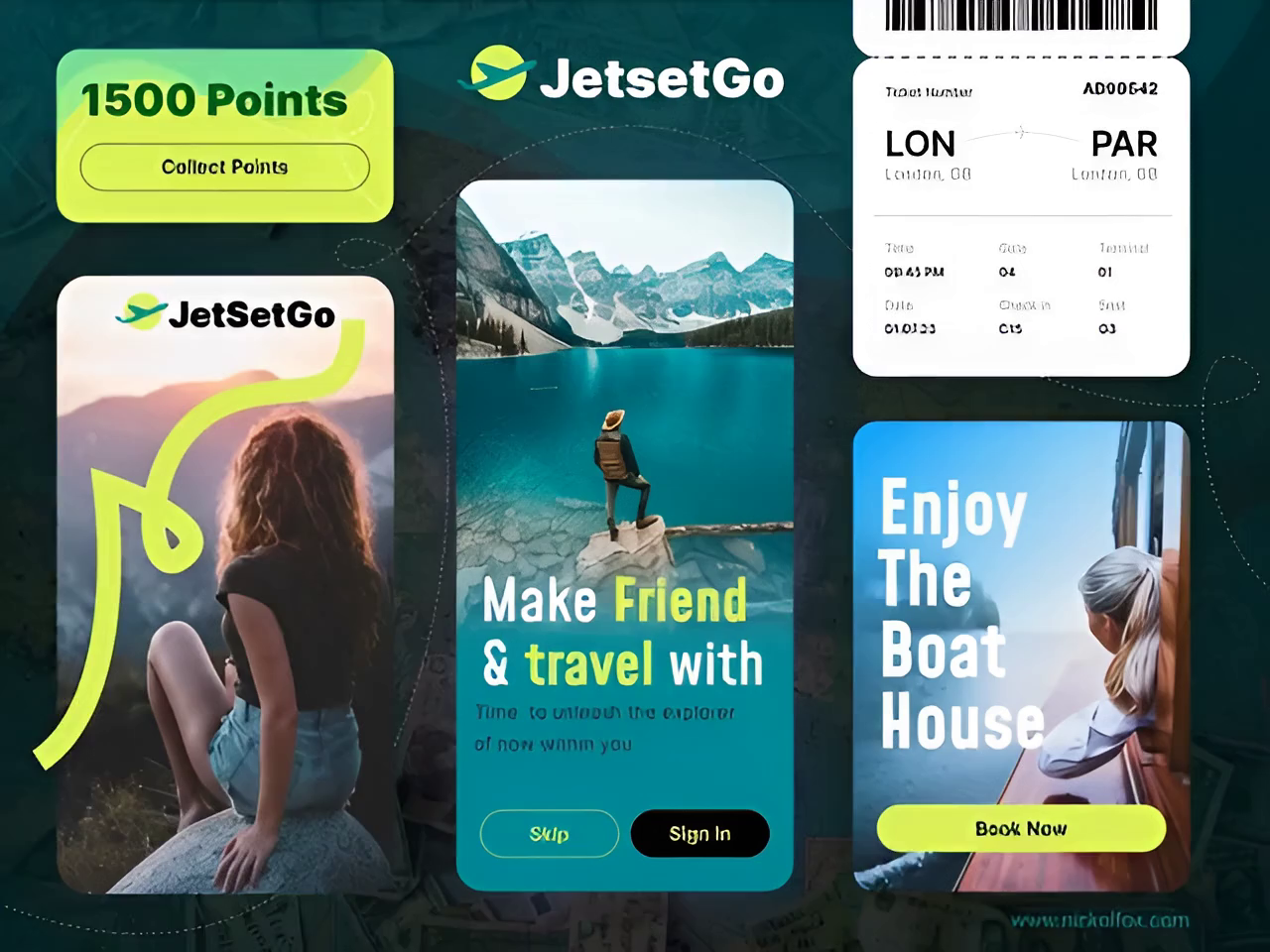 Example of JetSetGo – Travel App Animation